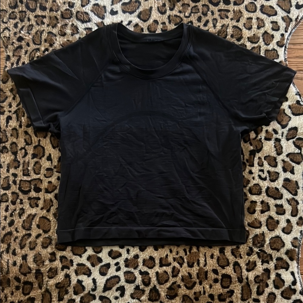 Lululemon Athletica Black Crop Relaxed T-Shirt